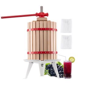 4.75 Gal/18L Fruit Wine Press, Solid Wood Basket with 8 Blocks, Heavy Duty Manual Juice Maker