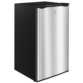 Mini Fridge with Freezer, Single Door Compact Refrigerator with Adjustable Thermostat, Shelf and Reversible Door for Bedroom, Dorm, Ho (Option: Silver-510x465x885 mm)