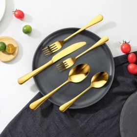Silverware Set Stainless Steel Cutlery Flatware Utensil Kitchen For 20 (Option: Golden)