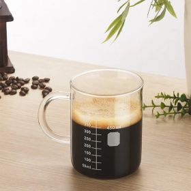 Transparent Tape With High Borosilicate Glass Cup, Coffee Cup, Coffee Sharing Cup With Scale Identification (Option: 1PCS)