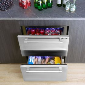 Undercounter Refrigerator, 2 Drawer Refrigerator With Different Temperature, 4.87 Cu.ft. Capacity, Waterproof Indoor And Outdoor Under Co (Option: Multicolor)